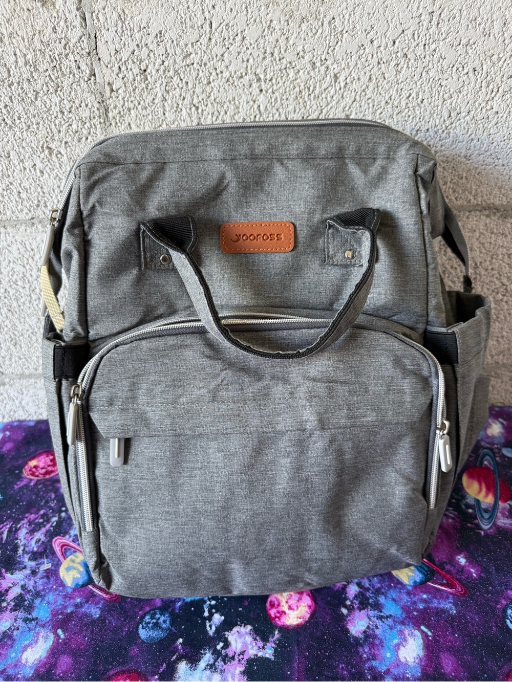 Yoofoos Diaper Bag Gray Backpack Baby Changing Bag Multifunction Travel